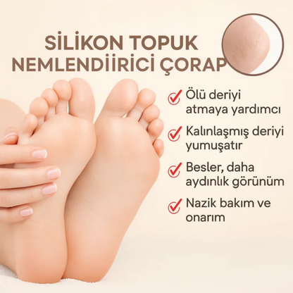 Silikon Topuk Nemlendirici Çorap